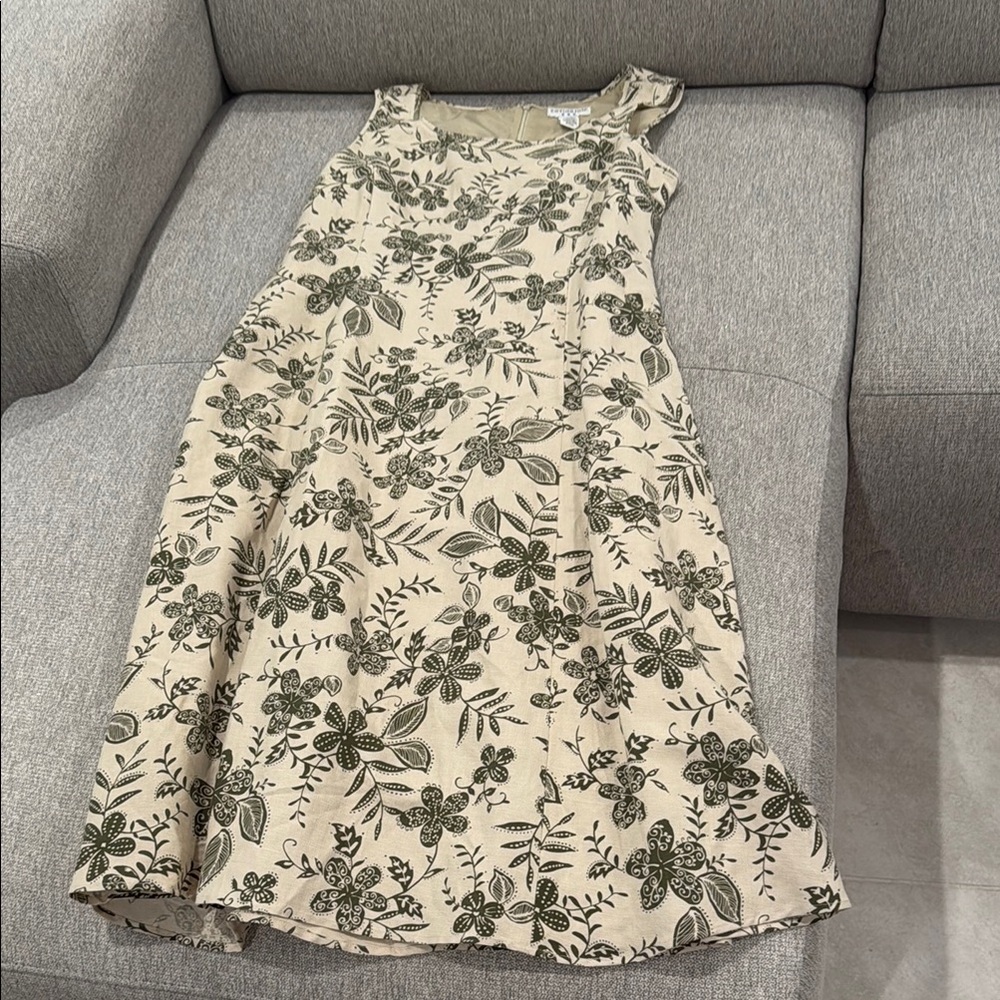 Covington Floral Print Midi Dress - Cream and Black